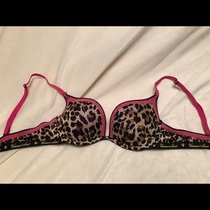 Victoria’s Secret “Sexy Little Things” leopard print push-up bra 34B